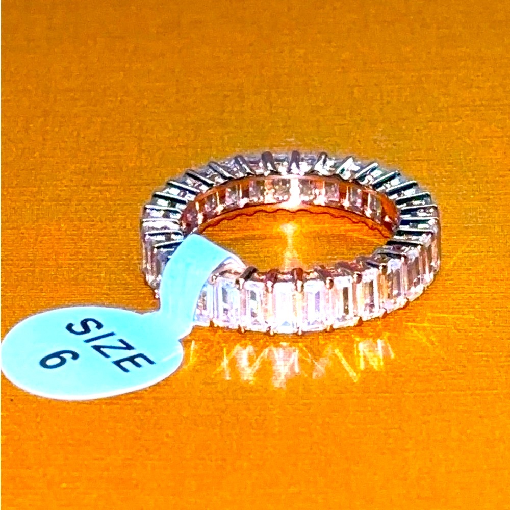 RoseGold Over Sterling Silver Baguettes! Size 6.